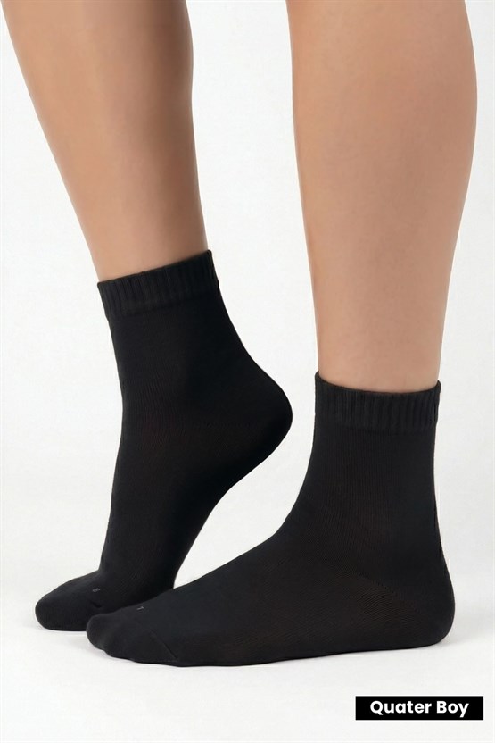 Unisex Diyabetik Bambu Kısa Konç Çorap Siyah