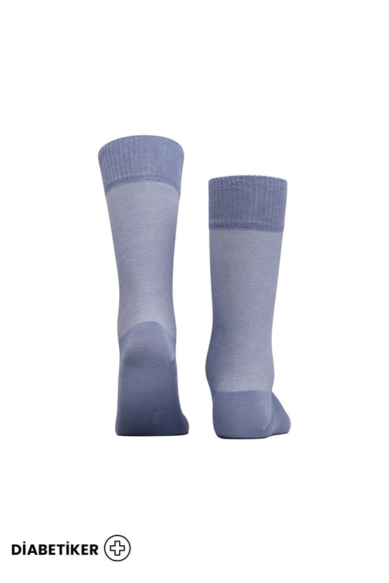 Unisex Diyabetik Bambu Soket Çorap Gece Mavisi