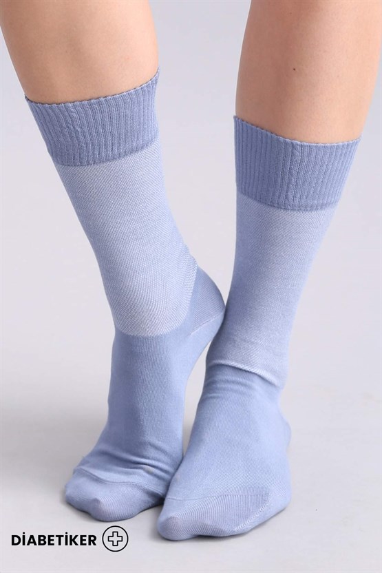 Unisex Diyabetik Bambu Soket Çorap Gece Mavisi