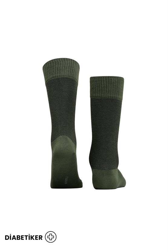 Unisex Diyabetik Bambu Soket Çorap Haki