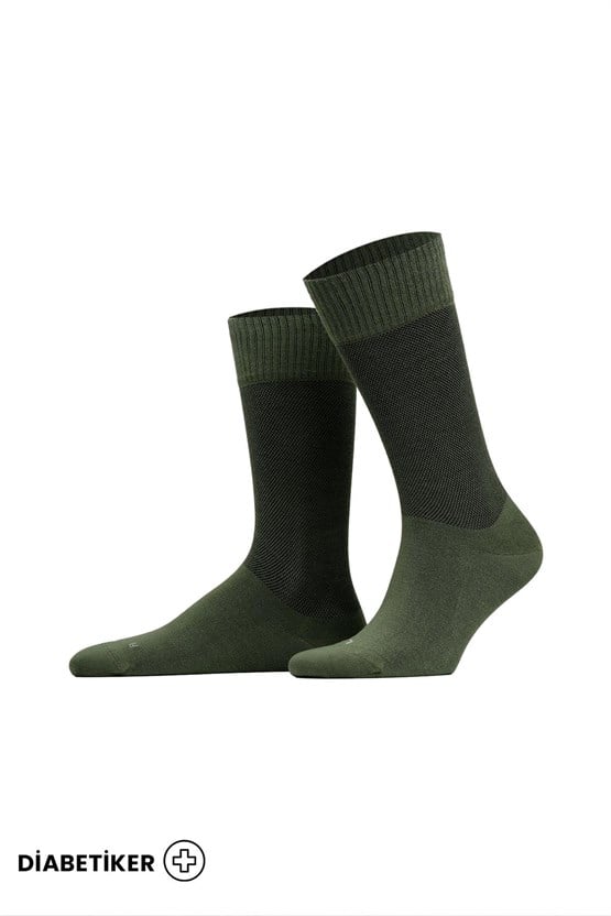 Unisex Diyabetik Bambu Soket Çorap Haki