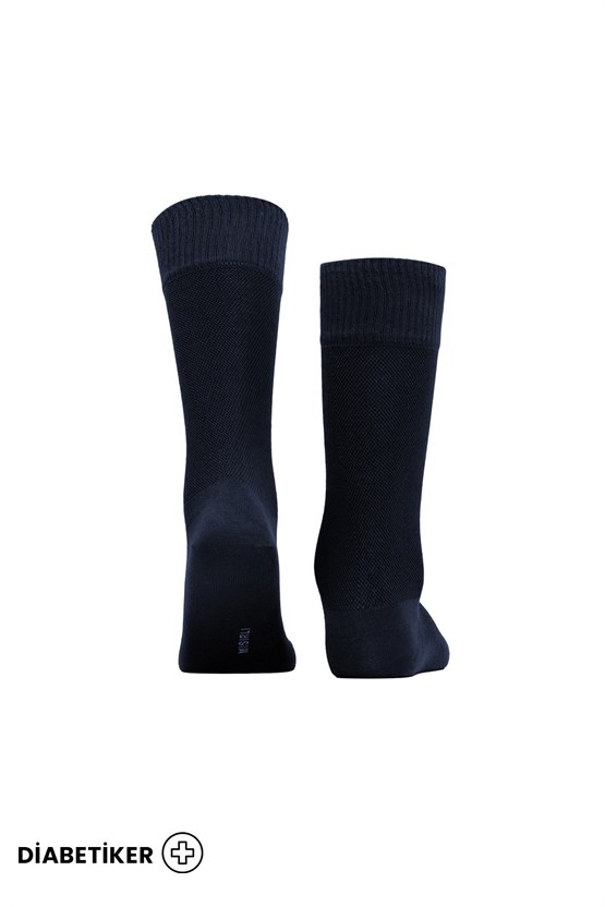 Unisex Diyabetik Bambu Soket Çorap Lacivert