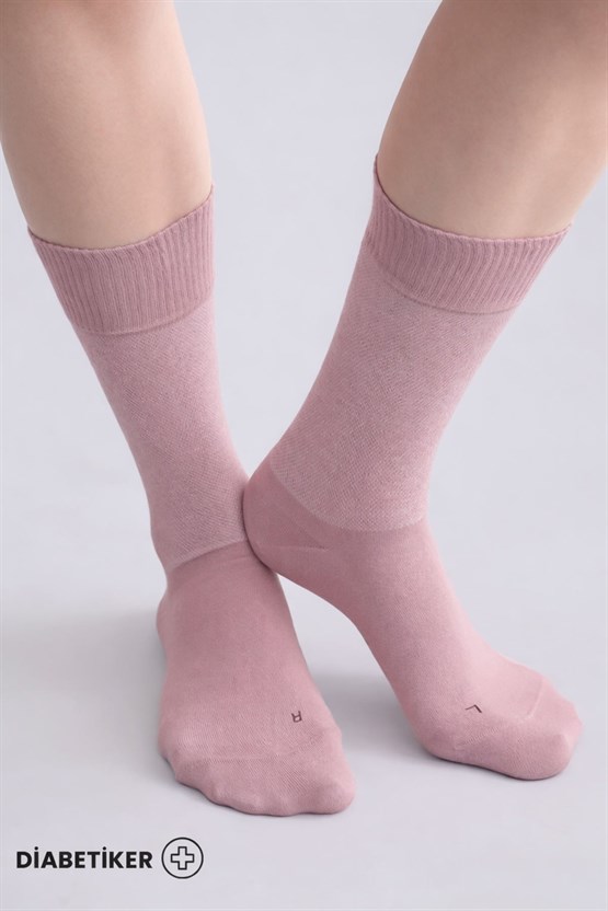 Unisex Diyabetik Bambu Soket Çorap Lavender