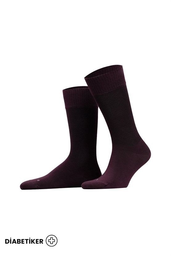 Unisex Diyabetik Bambu Soket Çorap Mor