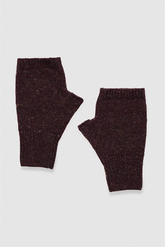 Unisex Yün Bere Eldiven Takımı - Milda Bordo