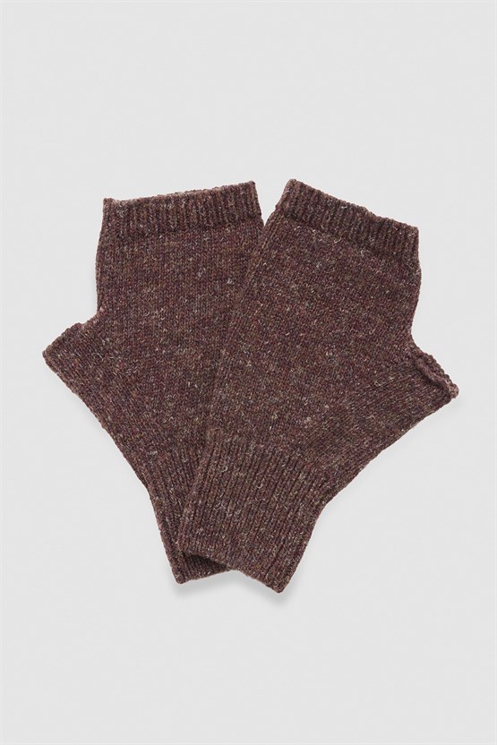 Unisex Yün Bere Eldiven Takımı - Milda Kahverengi