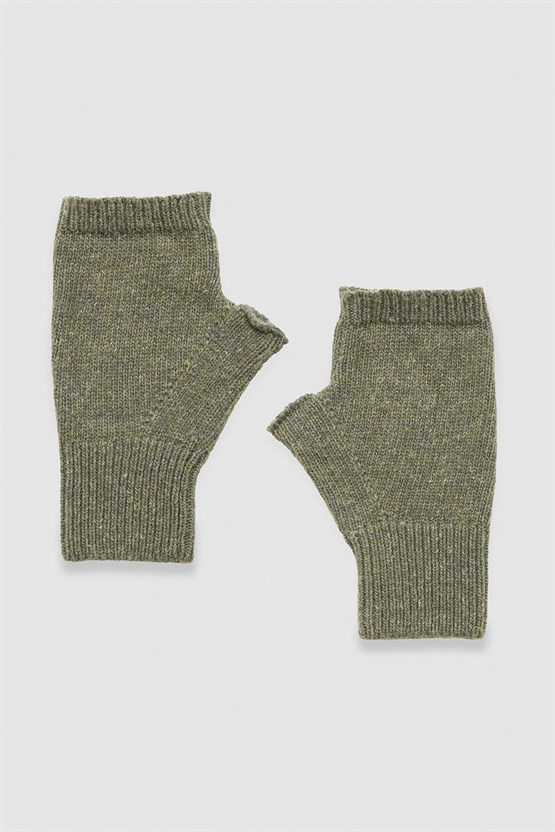Unisex Yün Bere Eldiven Takımı - Milda Yeşil
