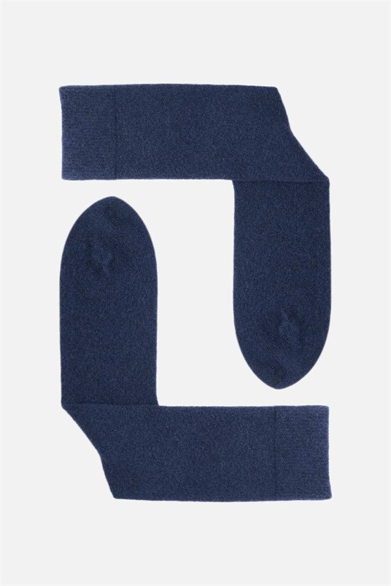 Aytuğ Erkek Kuzu Yünü Lambswool Tekli Soket Çorap İndigo