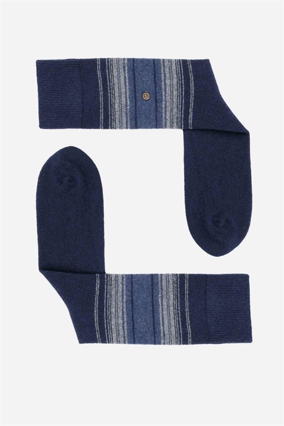 Aytuğ Erkek Kuzu Yünü (Lambswool) Tekli Soket Çorap Lacivert