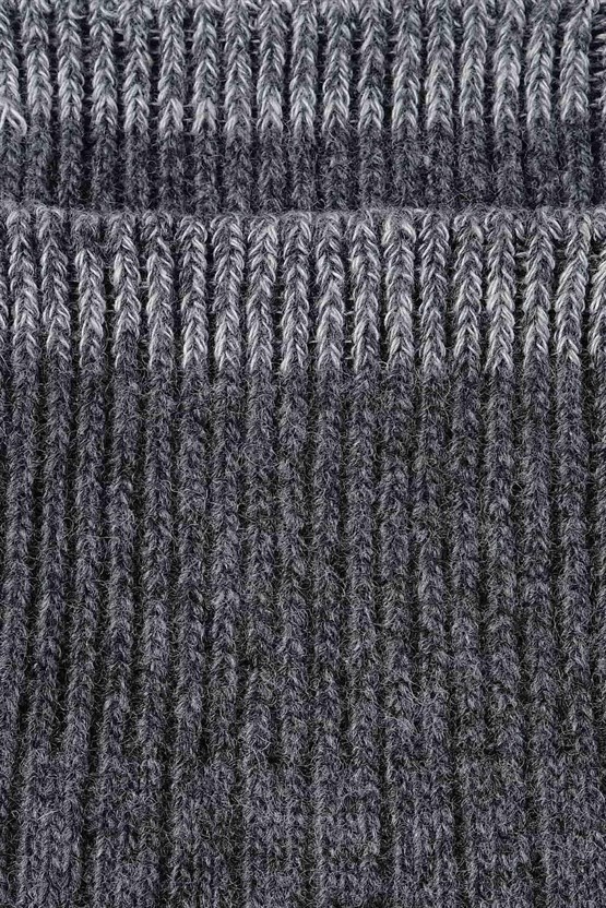 Aytuğ Erkek Kuzu Yüzü (Lambswool) Tekli Soket Çorap Füme