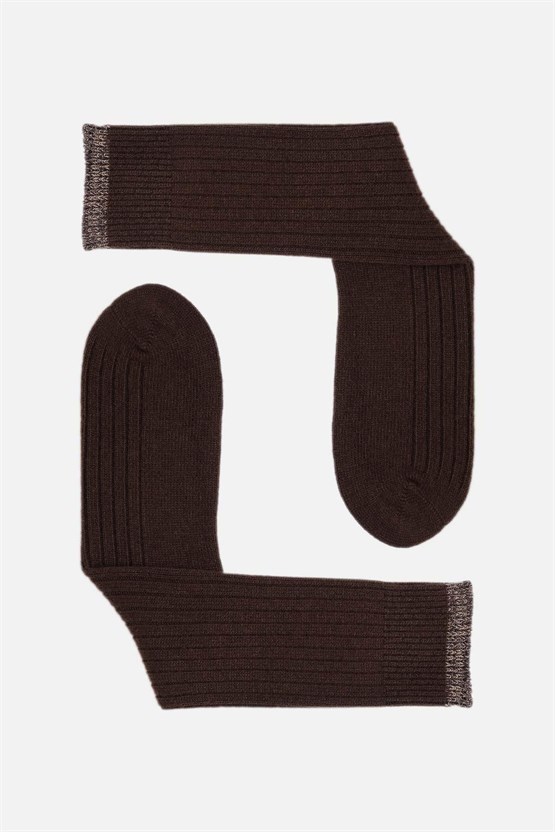 Aytuğ Erkek Kuzu Yüzü (Lambswool) Tekli Soket Çorap Kahverengi