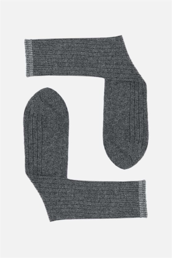 Aytuğ Erkek Kuzu Yüzü (Lambswool) Tekli Soket Çorap Füme