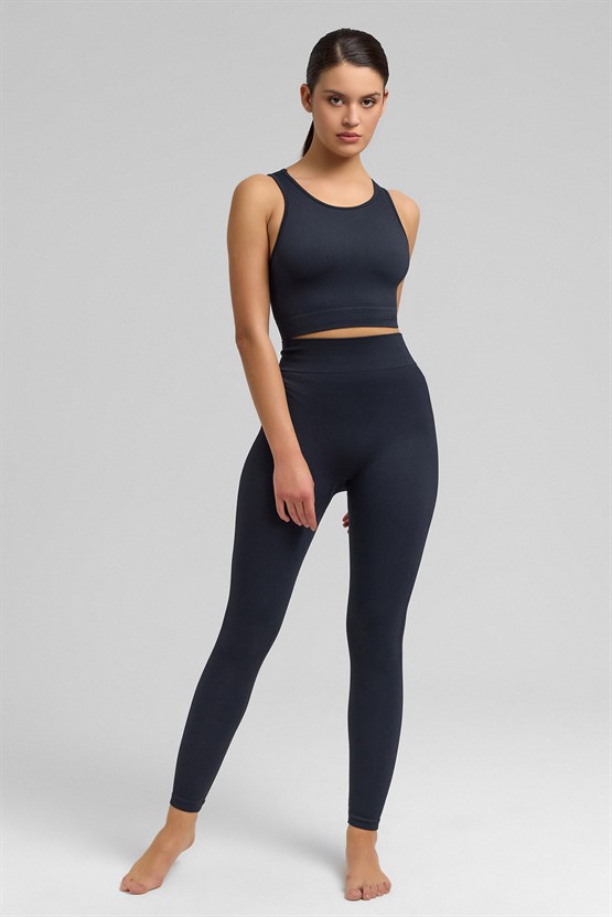 Kadın Activewear Alda Seamless Crop Antrasit