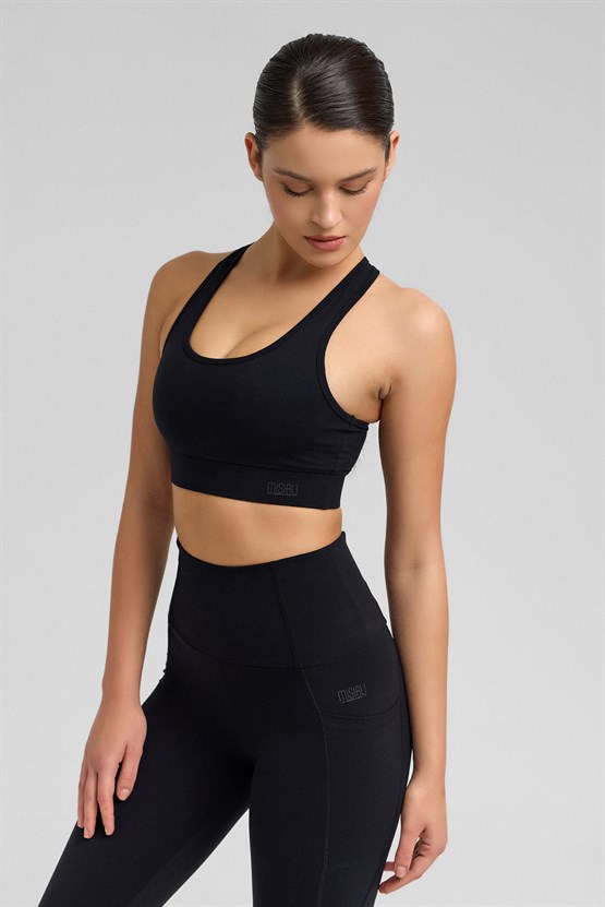 Kadın Activewear Stella Destekli Sporcu Sütyen Siyah