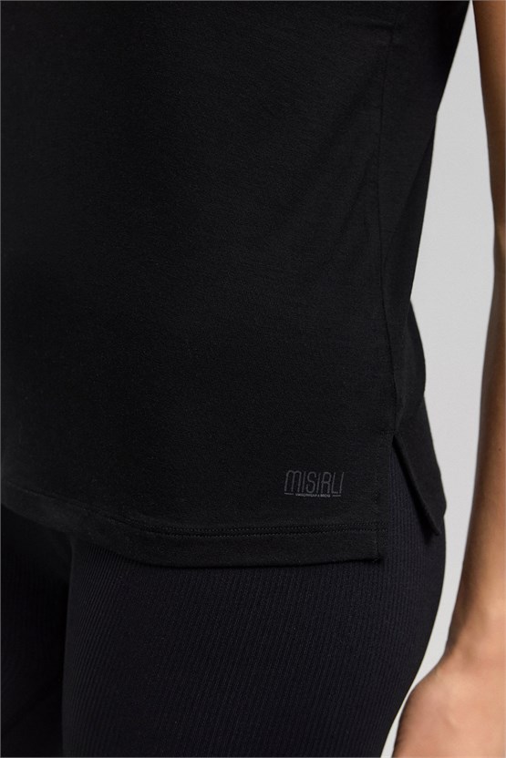 Kadın Zeta Modal by Tencel Tişört SİYAH