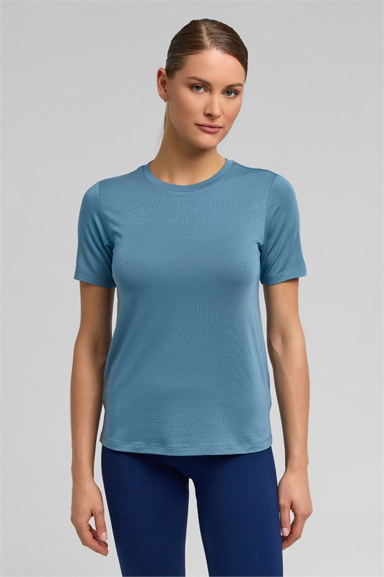 Zeta Kadın Modal by Tencel Tişört SİYAH