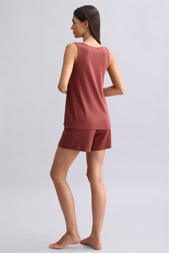 Kadın Bambu Regular Pijama Üst Bordo