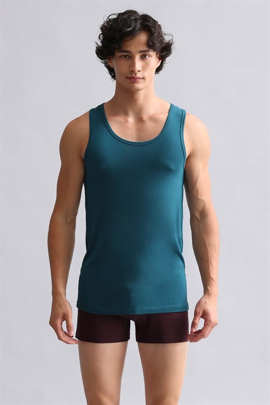 Mısırlı BAMBU HERCULES Slim Fit Basic Atlet Fit Green