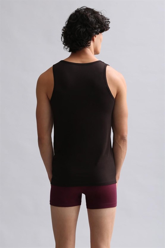 Mısırlı BAMBU HERCULES Slim Fit Basic Atlet Kahverengi