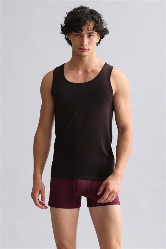 Mısırlı BAMBU HERCULES Slim Fit Basic Atlet Kahverengi