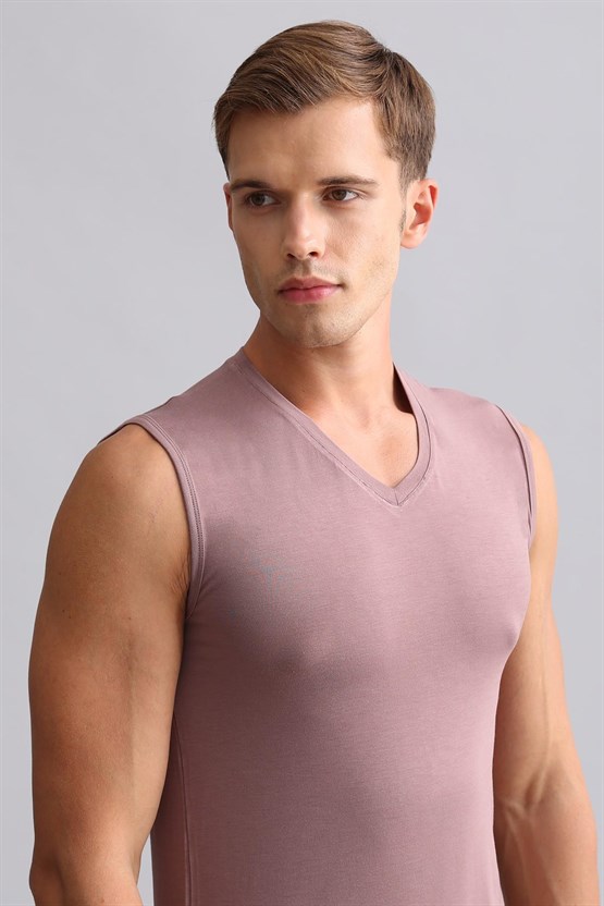 Mısırlı BAMBU HERCULES Slim Fit V Yaka Sporcu Atlet / T-Shirt Lavender