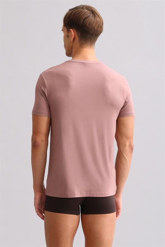 Mısırlı BAMBU ZEUS LUXURY Regular Fit Bisiklet Yaka Fanila / T-Shirt Lavender