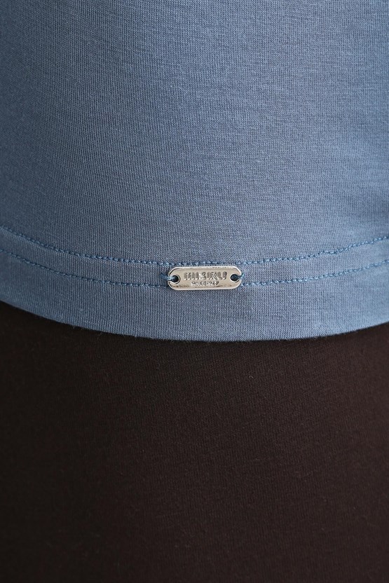 Mısırlı BAMBU ZEUS LUXURY Regular Fit V Yaka Fanila / T-Shirt Gece Mavisi