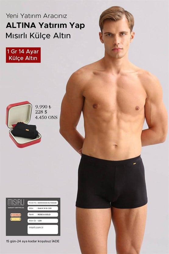 Mısırlı BAMBU ZEUS LUXURY ROSE GOLD Boxer Siyah