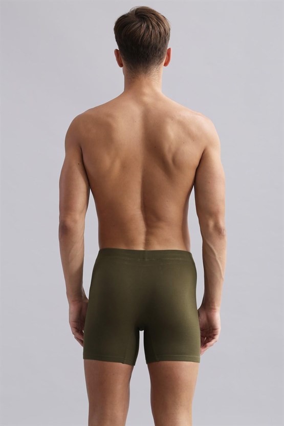 Mısırlı BAMBU ZEUS Regular Fit Long Boxer Koyu Haki