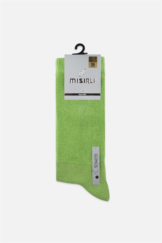 Mısırlı Erkek %10 GÜMÜŞ Madeni İçerikli Tekli Soket Çorap Yeşil
