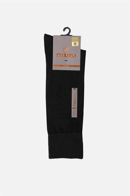 Mısırlı Erkek Bambu Tekli Uzun Konç Çorap Siyah