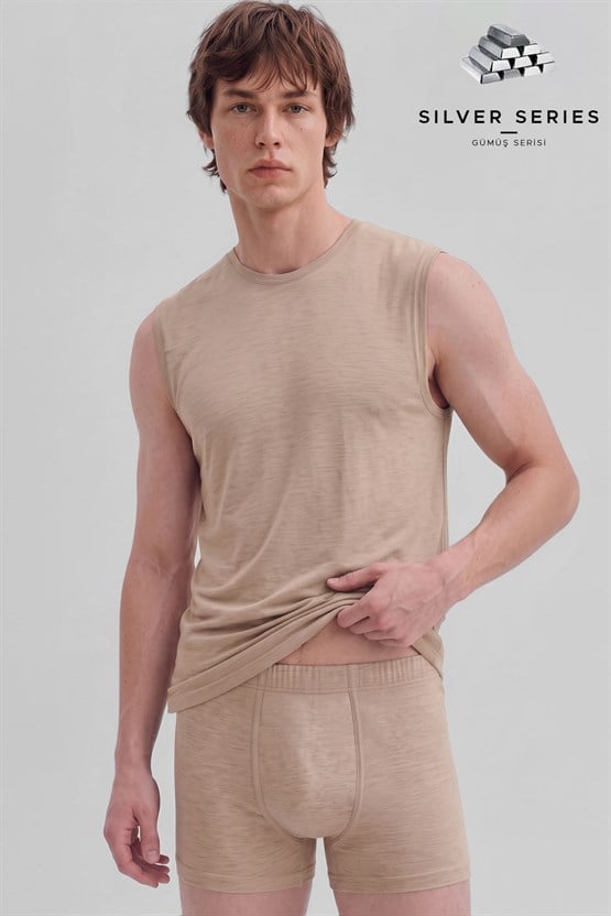 Mısırlı Erkek Gümüş Kısa Boxer Ten