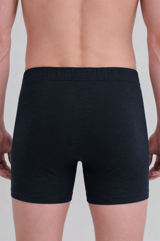 Mısırlı Erkek Gümüş Uzun Boxer Lacivert