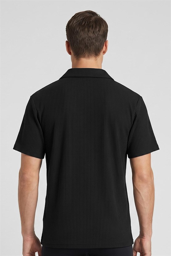 Mısırlı Erkek Polo Yaka T-shirt Siyah