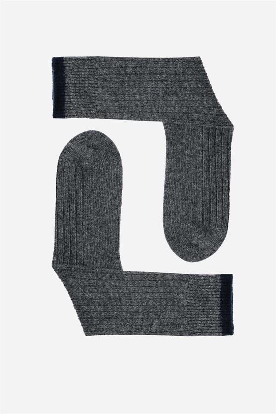 Mısırlı Erkek Kuzu Yünü (Lambswool) Tekli Soket Çorap Füme