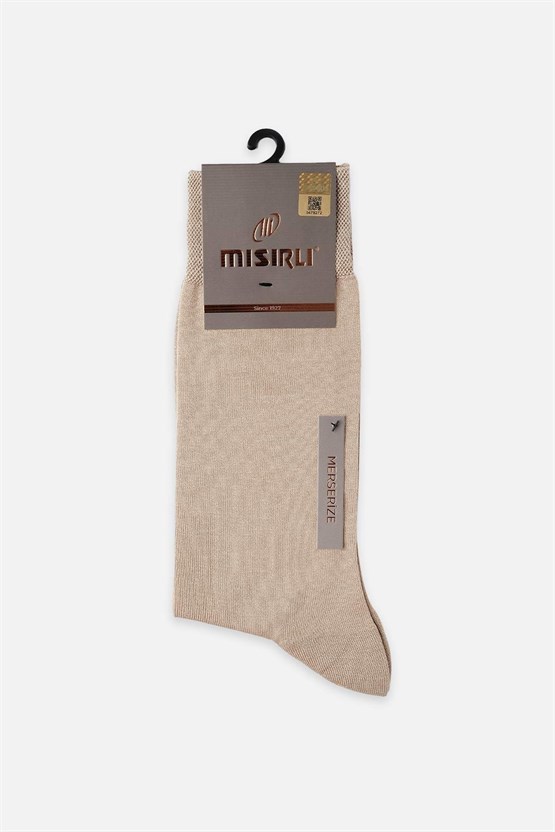 Mısırlı Erkek Merserize Tekli Yazlık Soket Çorap Koyu Bej