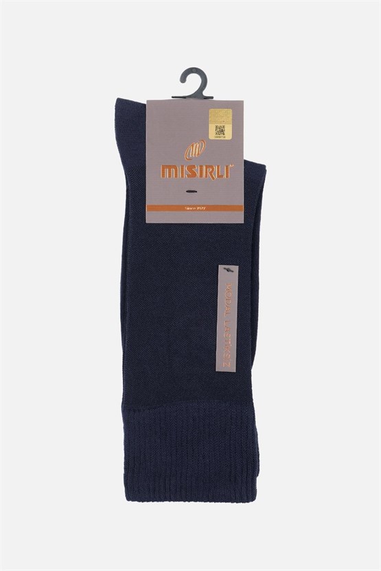 Mısırlı Erkek Modal Tekli DİABETİKER Lastiksiz Uzun Soket Çorap Lacivert