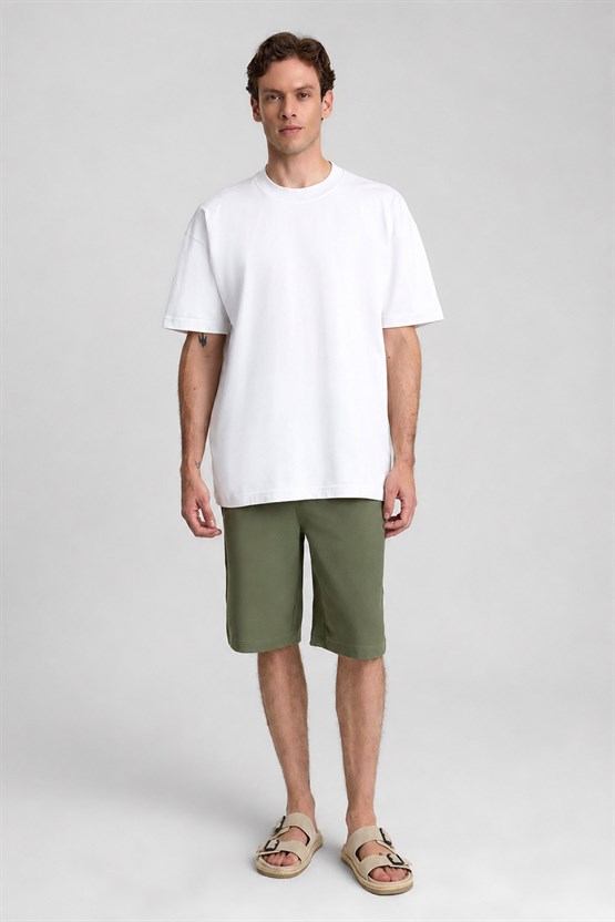 Mısırlı Erkek Oversize T-shirt Beyaz