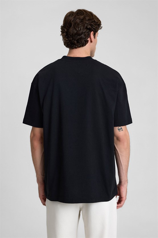 Mısırlı Erkek Oversize T-shirt Siyah