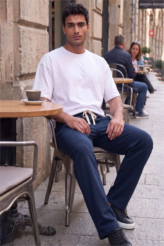 Mısırlı Erkek Pamuk Karışımlı Eşofman Alt Lacivert