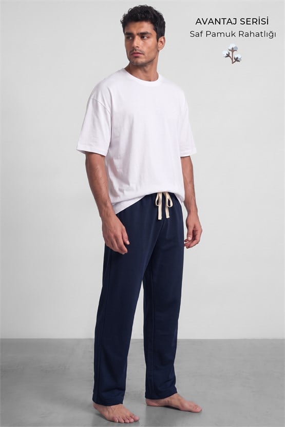 Mısırlı Erkek Pamuk Karışımlı Eşofman Alt Lacivert