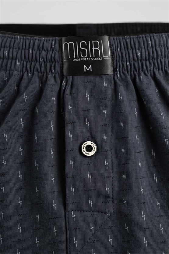 Mısırlı Erkek Pamuk Köşe Üçgen Relax Fit Boxer Yıldız Desenli/Füme