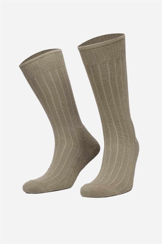 Mısırlı Erkek Pamuklu Outdoor Tekli Uzun Konç Çorap Haki