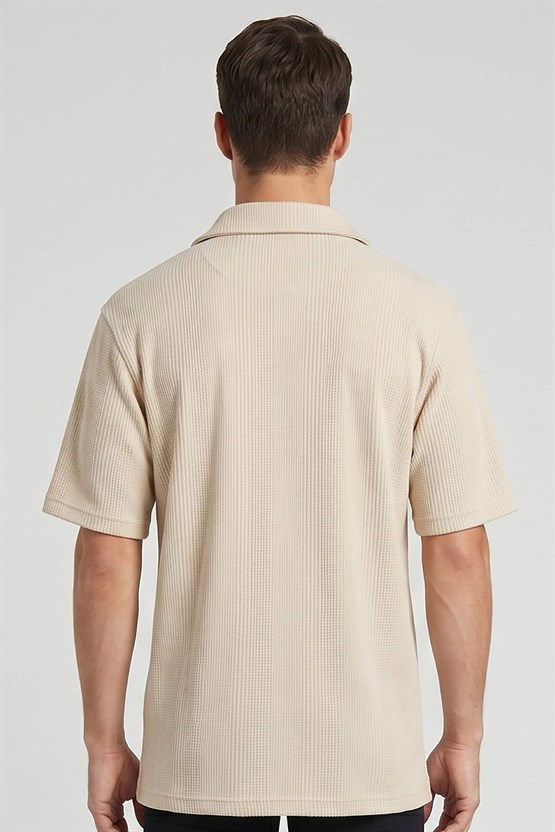 Mısırlı Erkek Oversize Gömlek Ekru