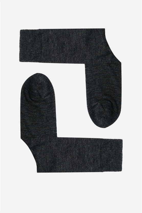 Mısırlı Erkek Soft Wool (Koyun Yünü) Tekli Soket Çorap Antrasit