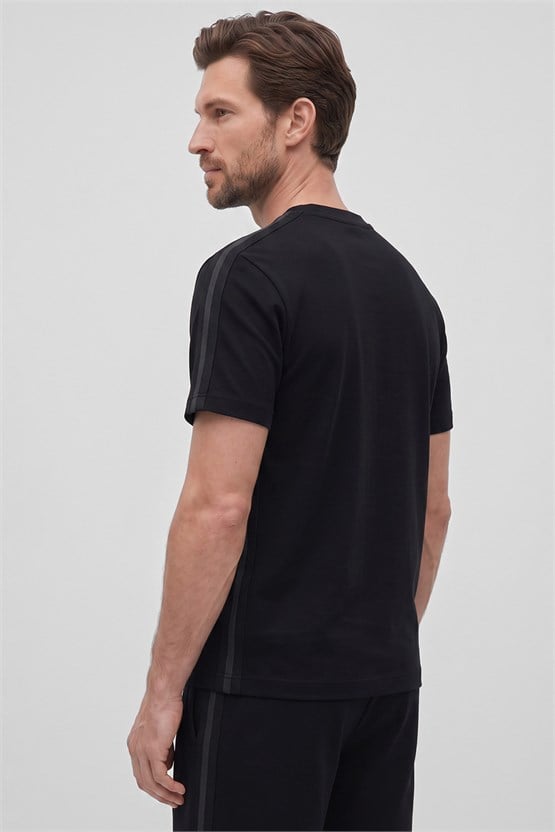 Mısırlı Erkek Viskon İnterlok Tshirt Eşofman Takım Siyah