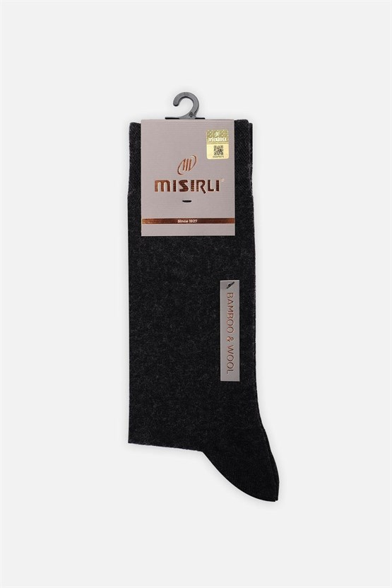 Mısırlı Erkek Yün Bambu Tekli Soket Çorap Kahverengi