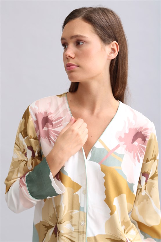 Mısırlı Kadın Bambu Pijama Takımı Çok Renkli