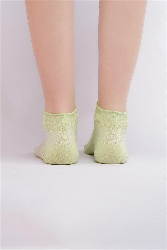 Mısırlı Kadın Bambu Tekli Yazlık Sneaker Çorap Yeşil
