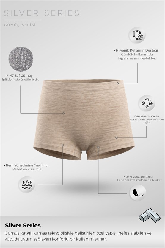 Mısırlı Kadın Gümüş Boxer Külot Ten